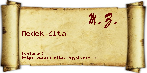 Medek Zita névjegykártya